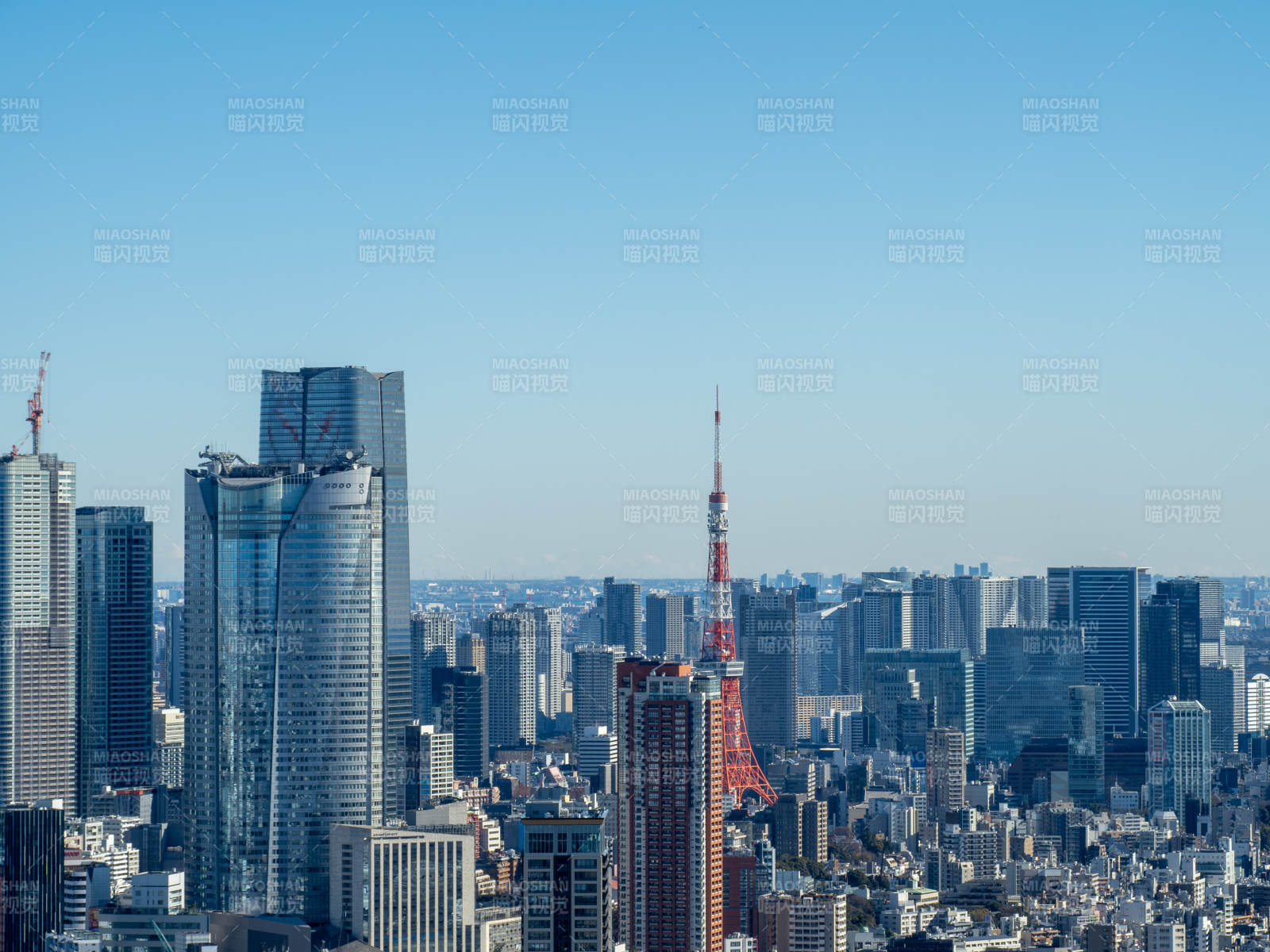 东京城市天际线全景图片