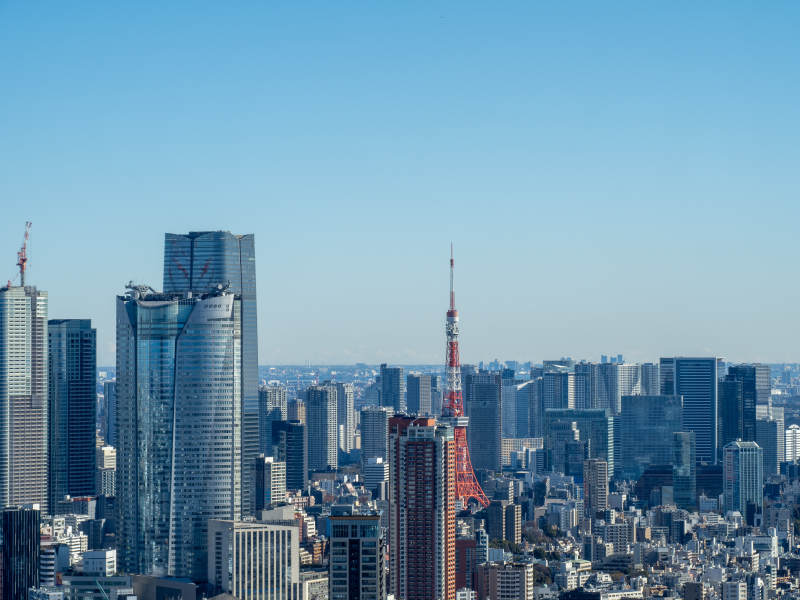 东京城市天际线全景图片