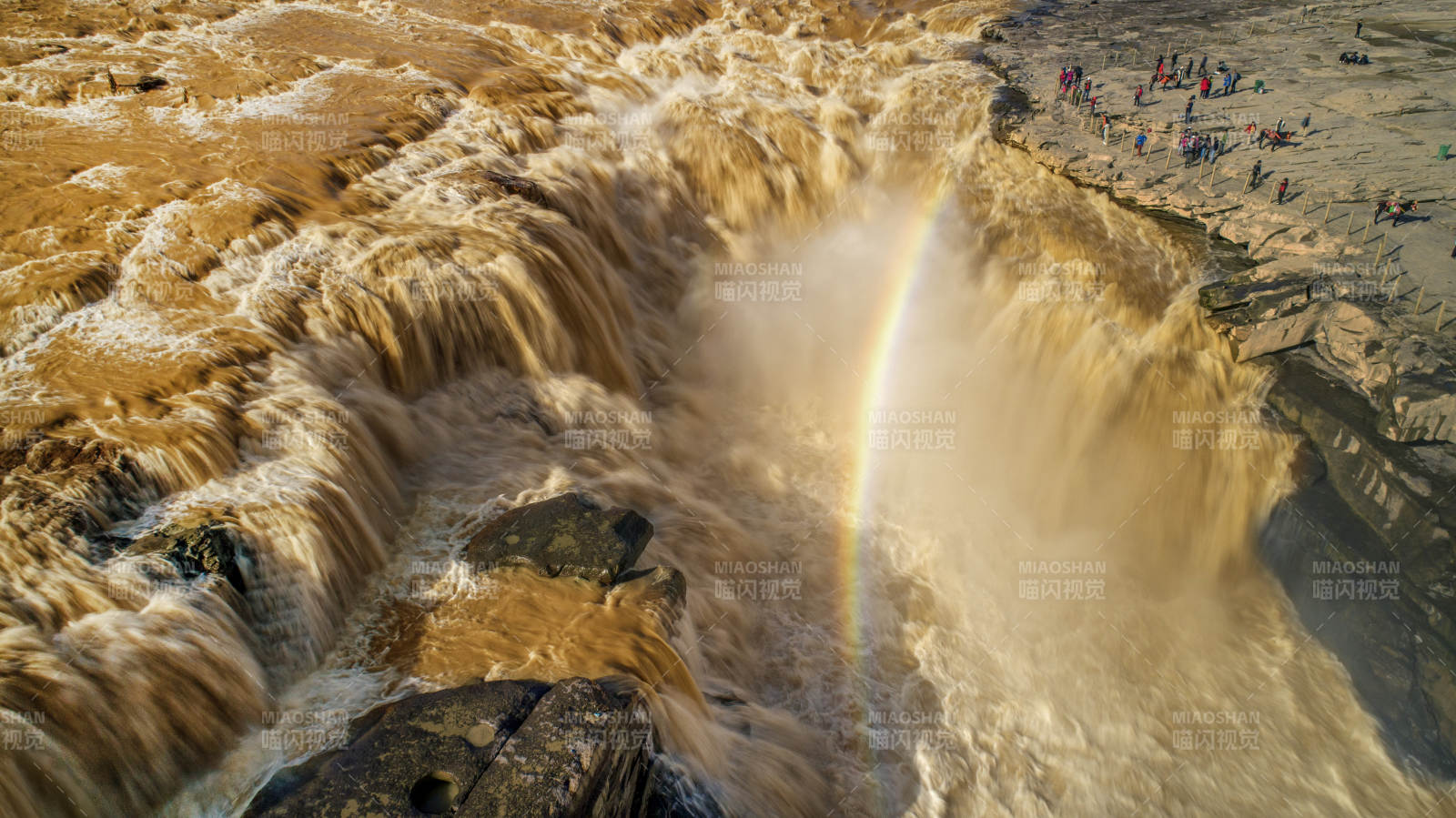 黄河壶口瀑布彩虹奇观图片