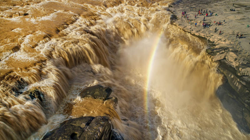 黄河壶口瀑布彩虹奇观图片