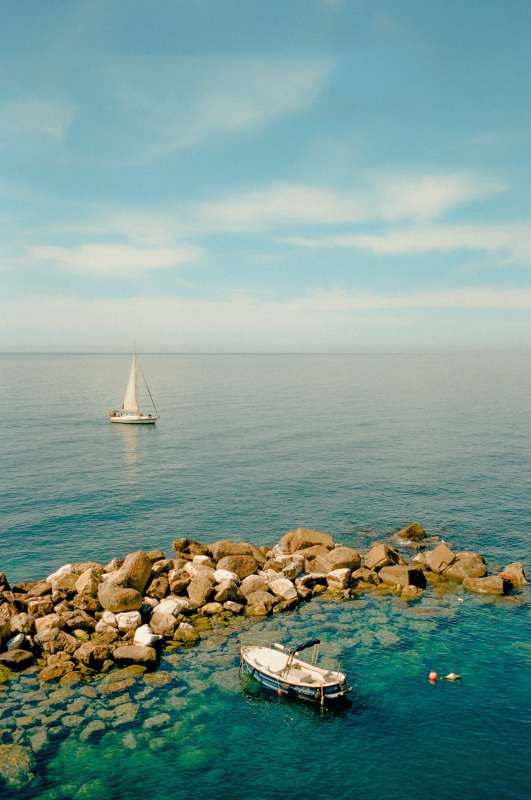 海上的宁静与小船图片