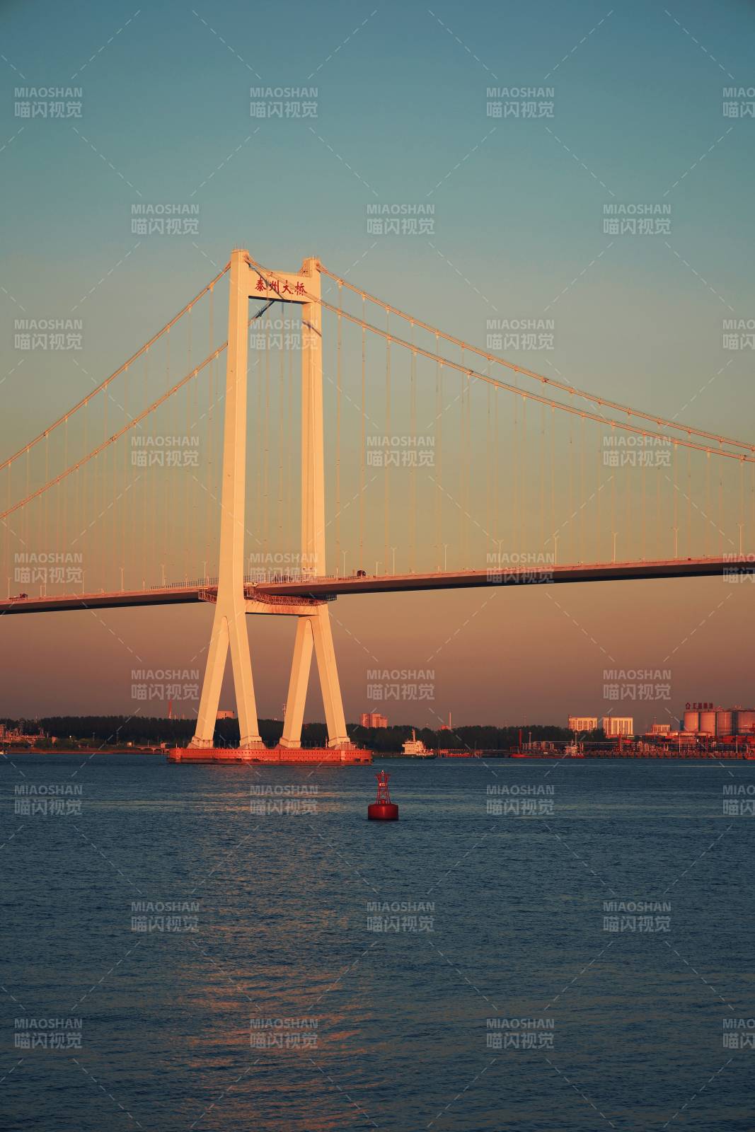 跨海大桥夕阳美景图片