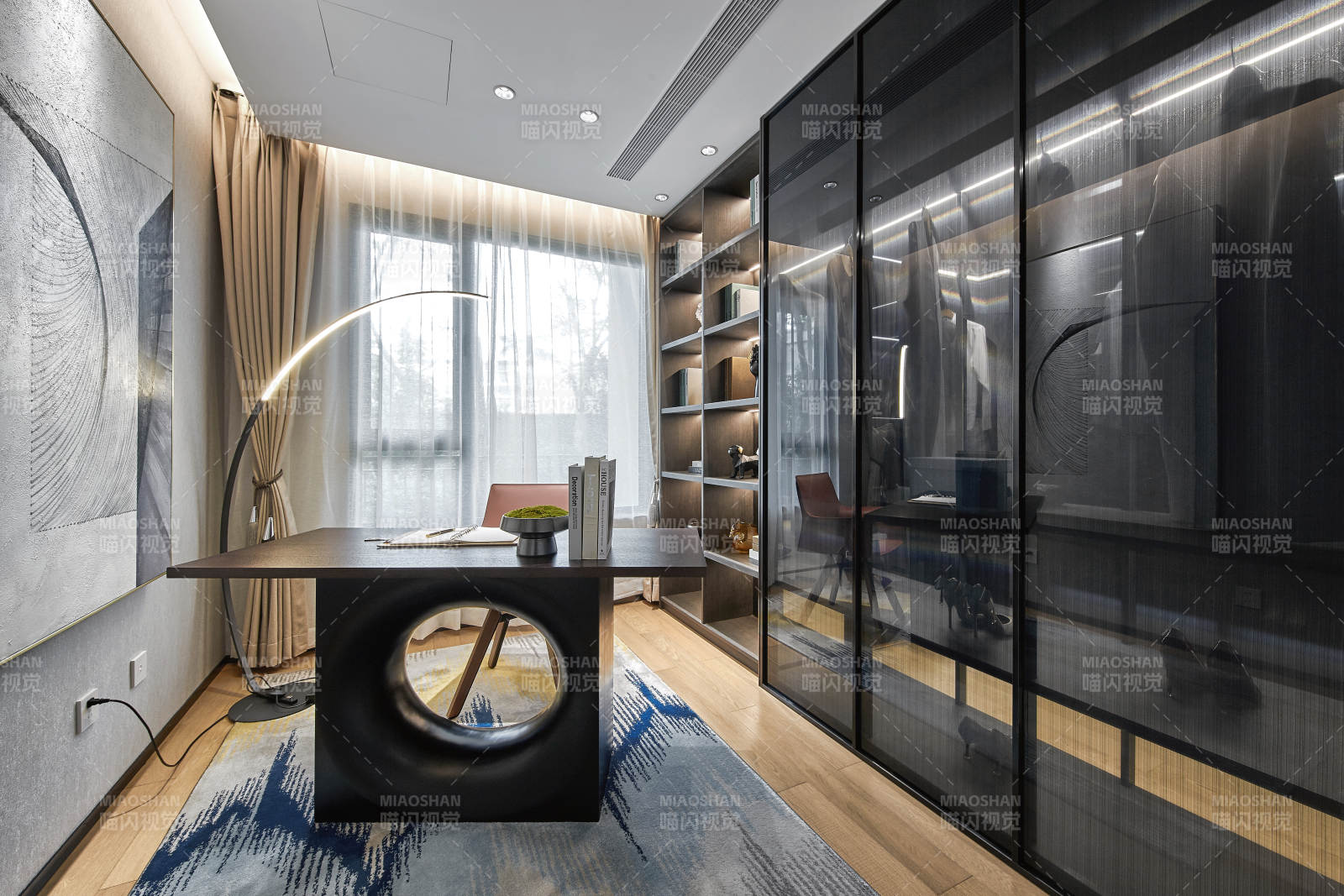现代简约书房设计图片
