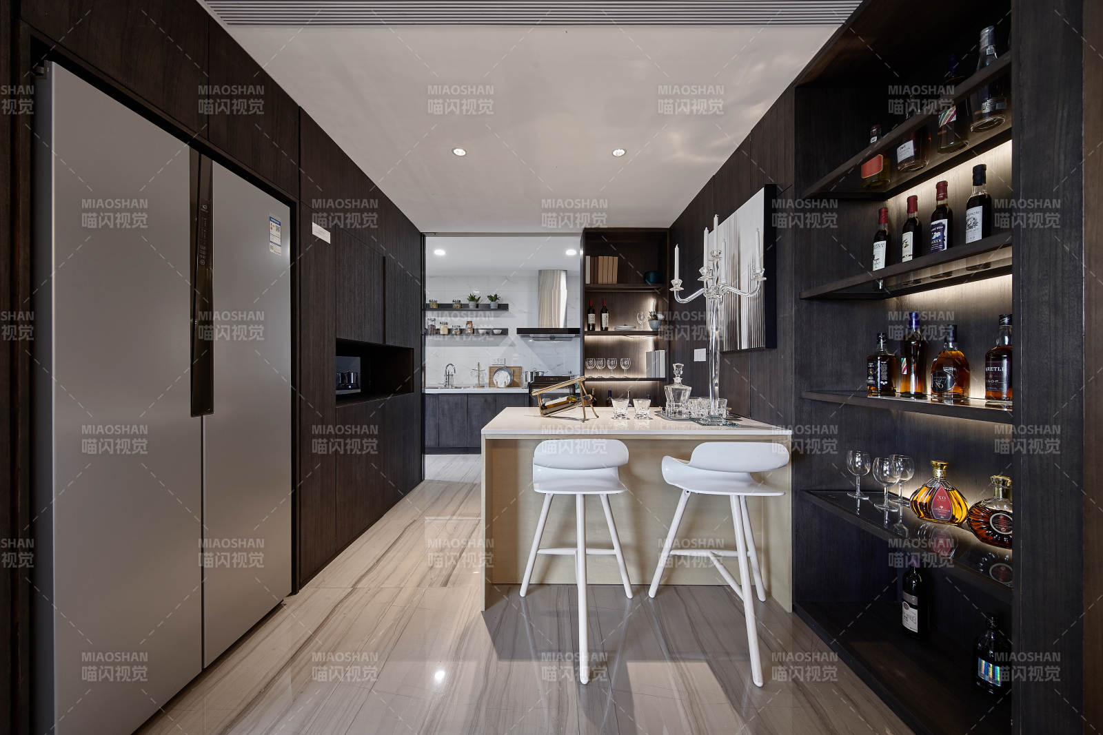 现代简约厨房吧台设计图片