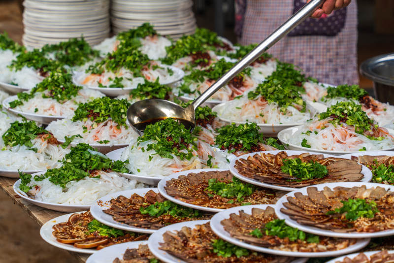 农村宴席特写图片