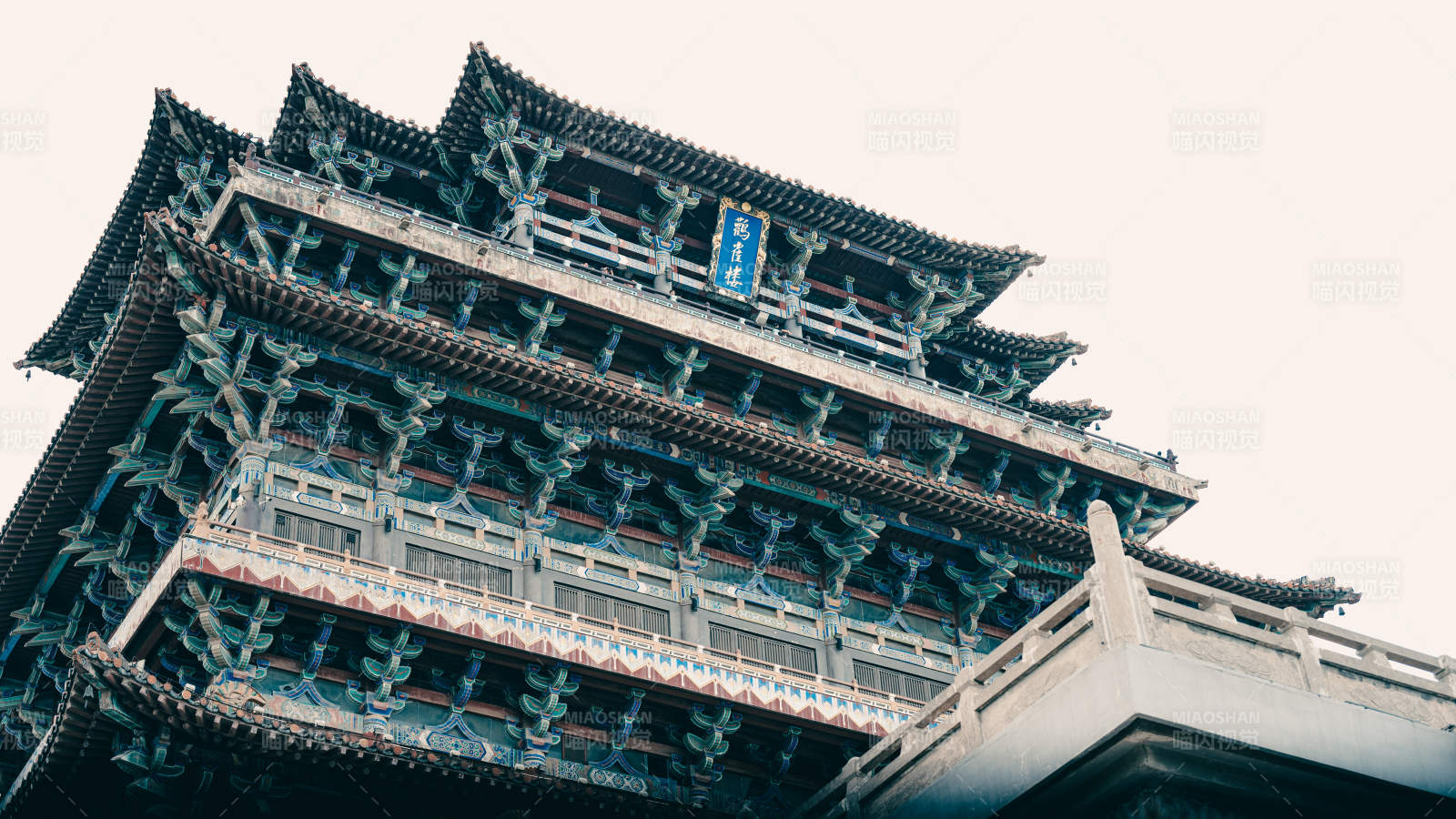 鹳雀楼巍峨 飞檐斗拱图片