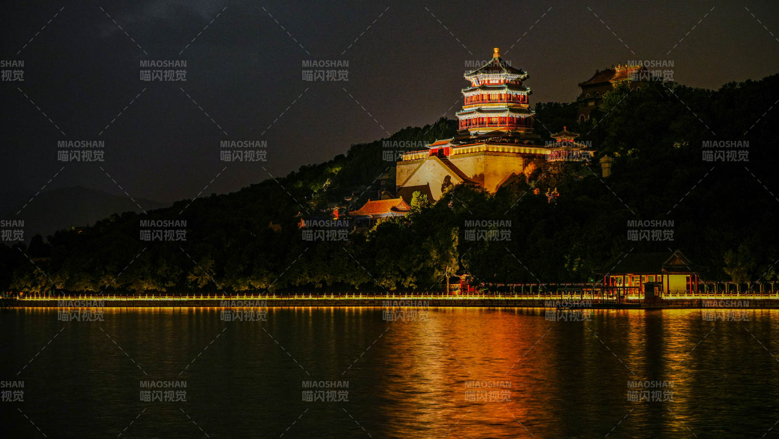 夜色中的颐和园图片