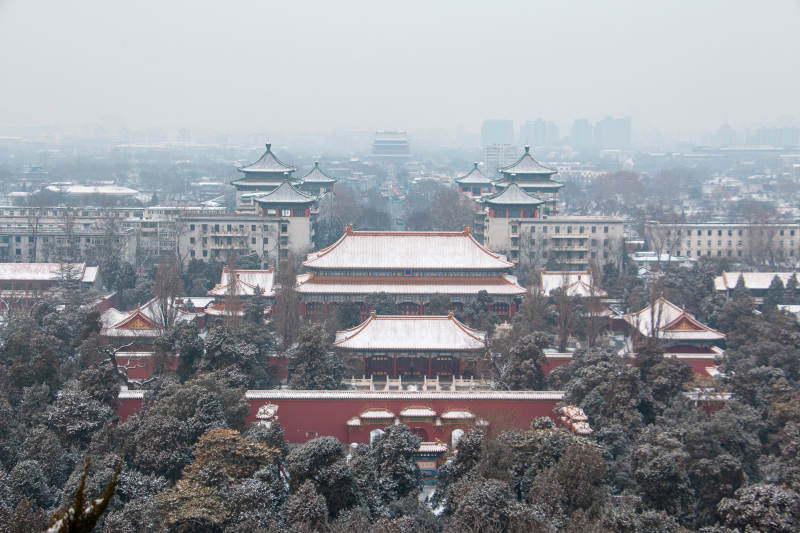 雪后故宫全景图图片