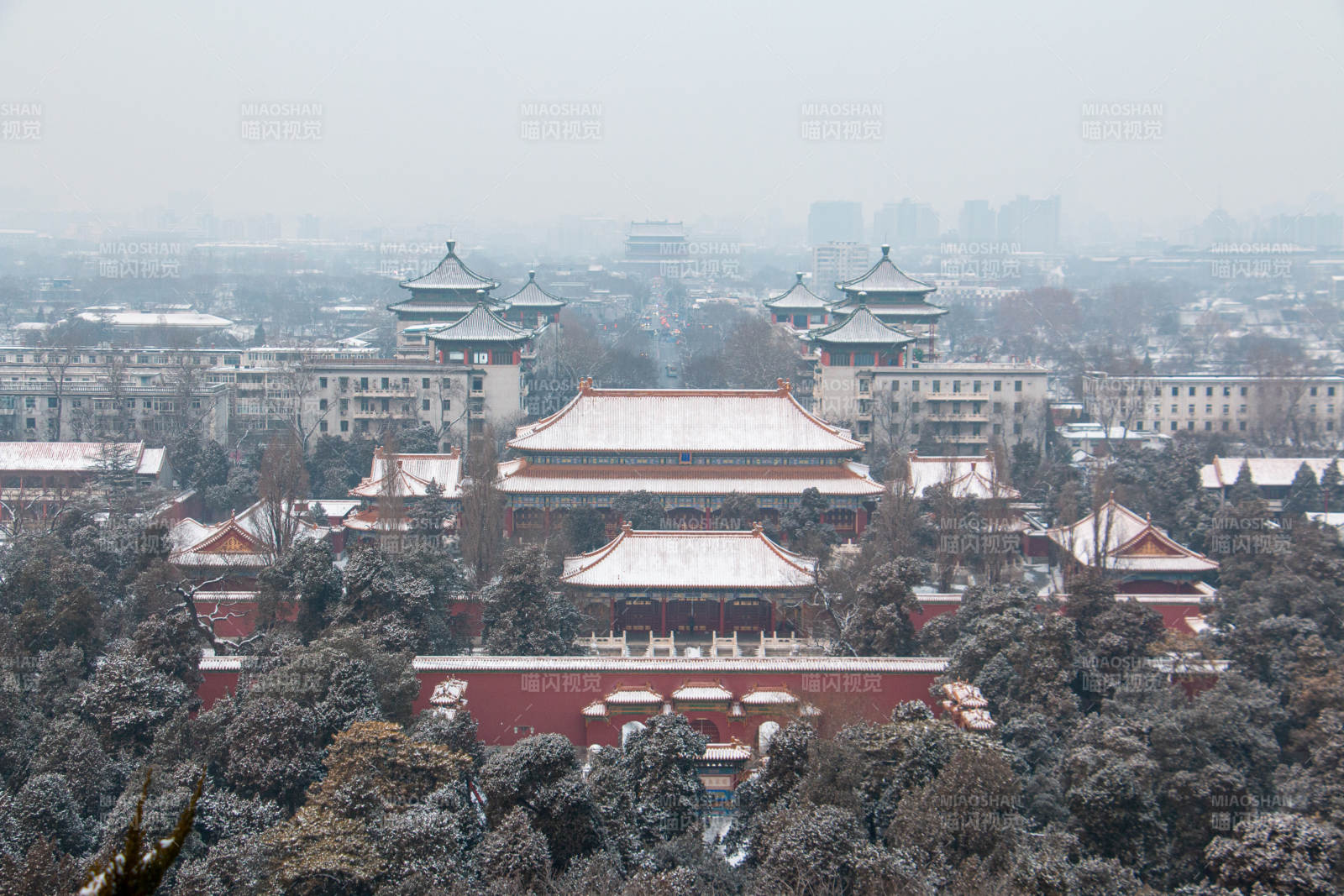 雪后故宫全景图图片