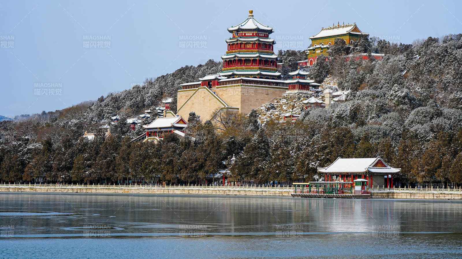 颐和园雪景图片