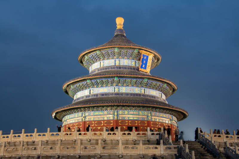 天坛祈年殿夜景图片