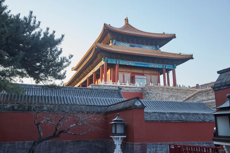 故宫角楼晨曦图景图片