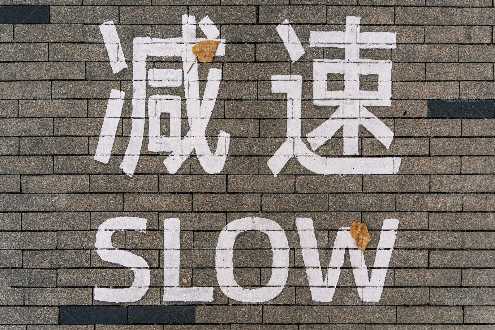 减速慢行提示牌图片