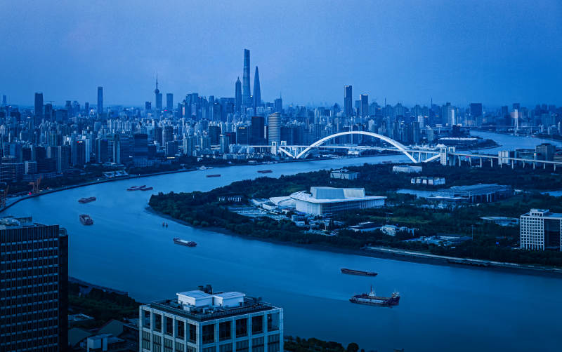 上海夜景 城市与江河的交响图片