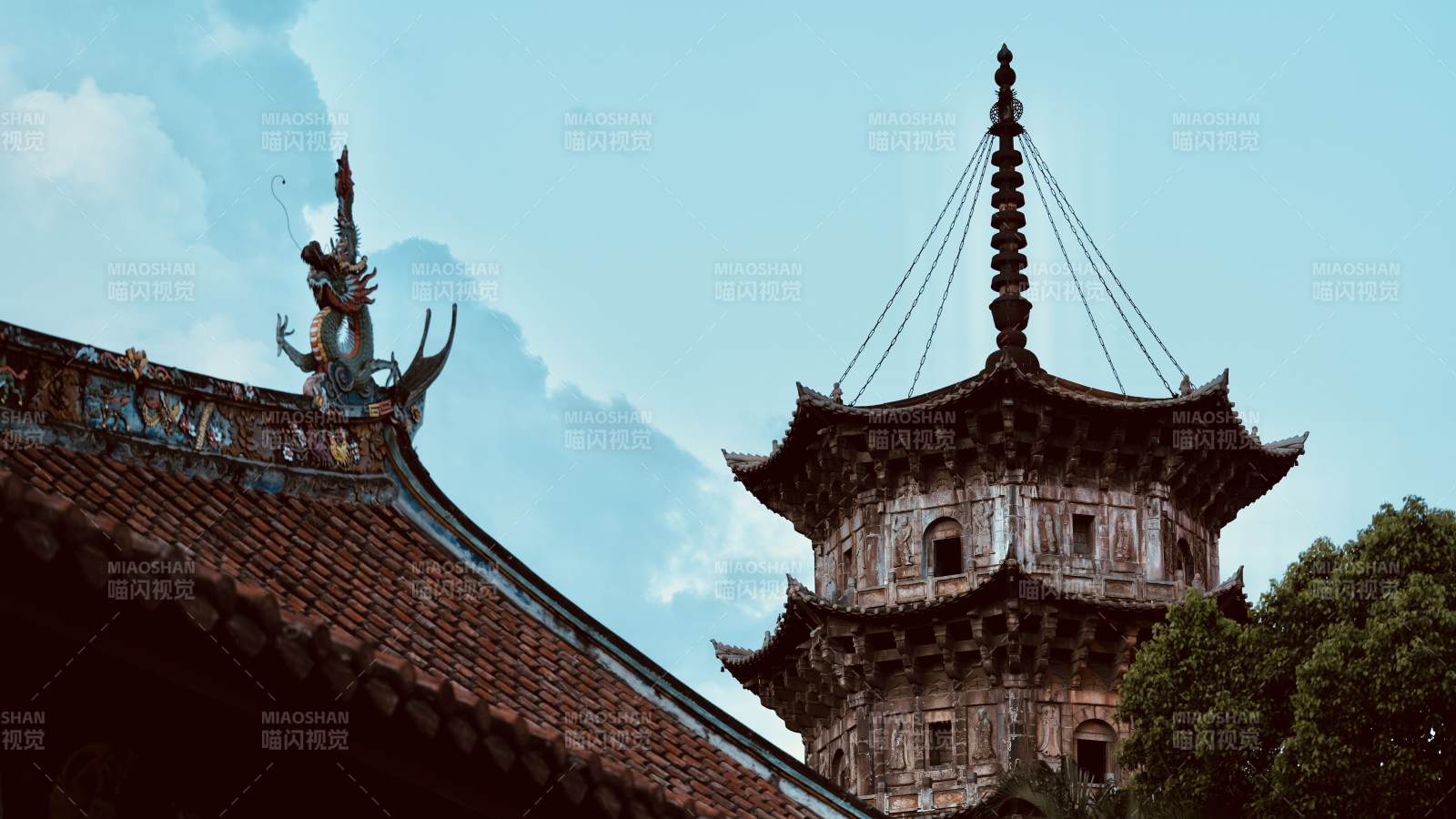 泉州开元寺古塔与飞檐图片