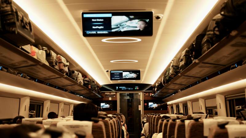 高铁车厢内部环境展示图片