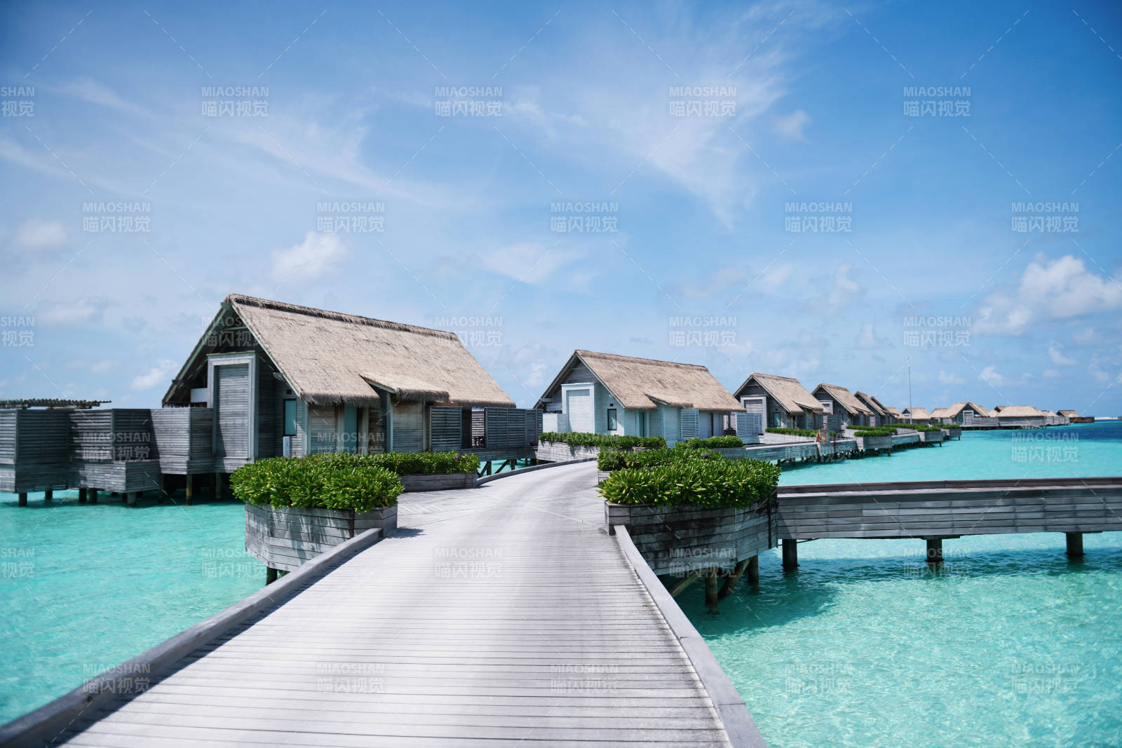 马尔代夫热带海岛水上别墅图片