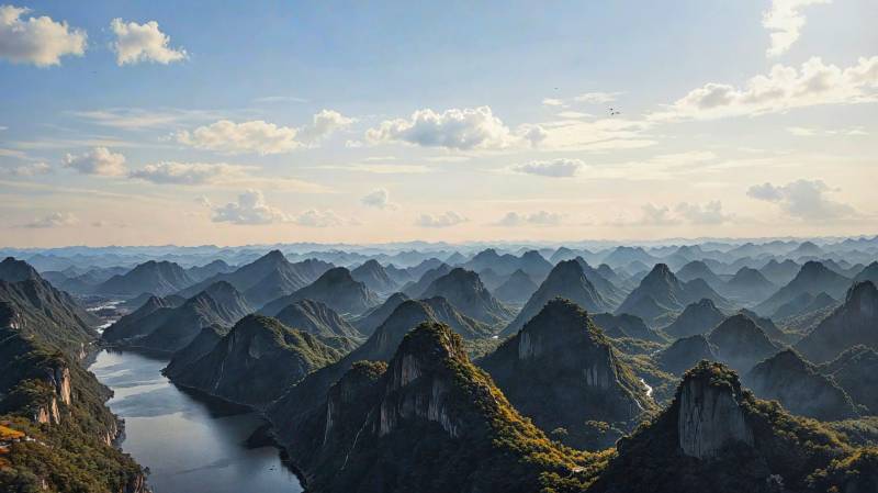 喀斯特地貌山水风光图片