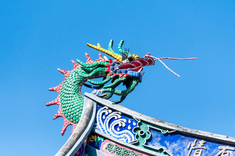 福州定光寺龙形屋脊装饰艺术图片