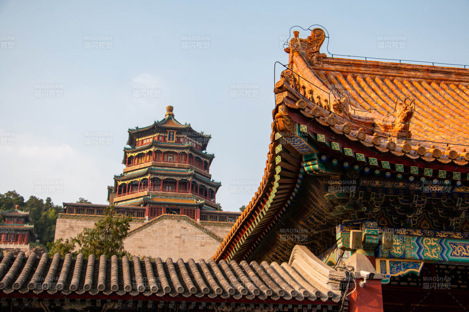 颐和园佛香阁远景图片