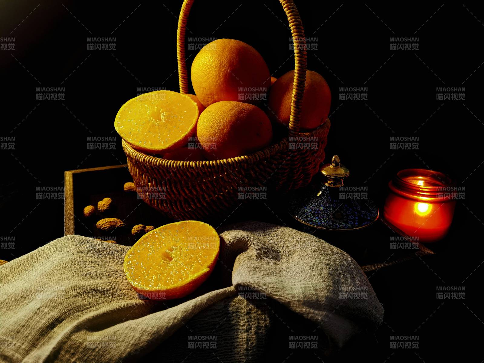 橙香烛影 静谧时光图片