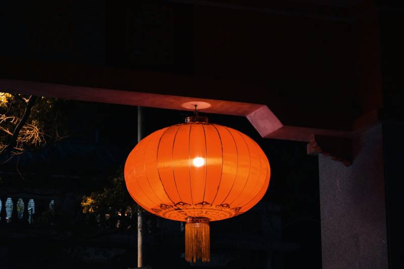 夜色中的红色灯笼图片
