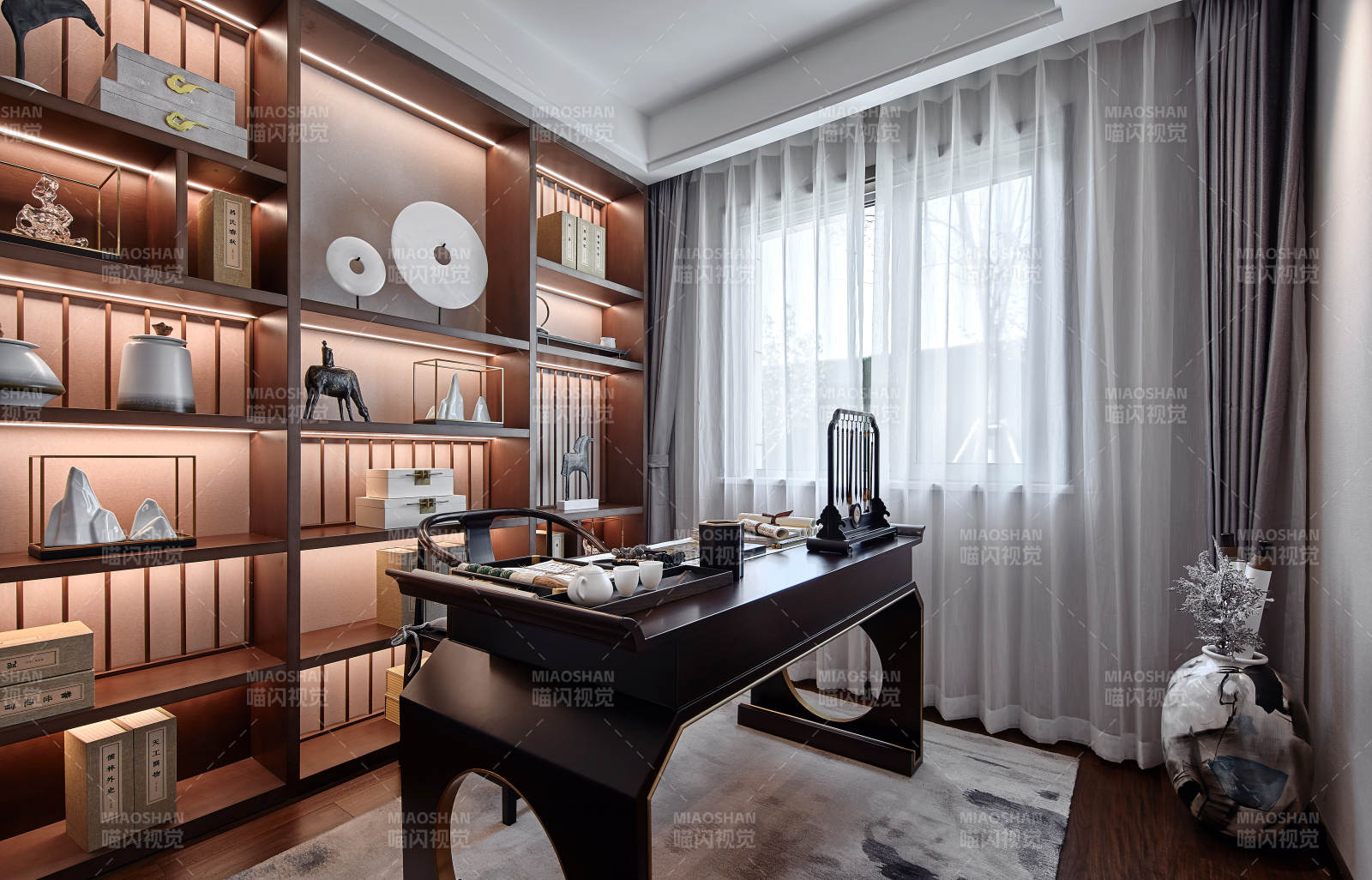 中式书房 典雅书香氛围图片