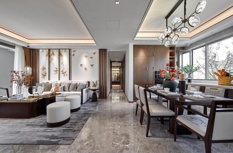 新中式客厅餐厅设计图片