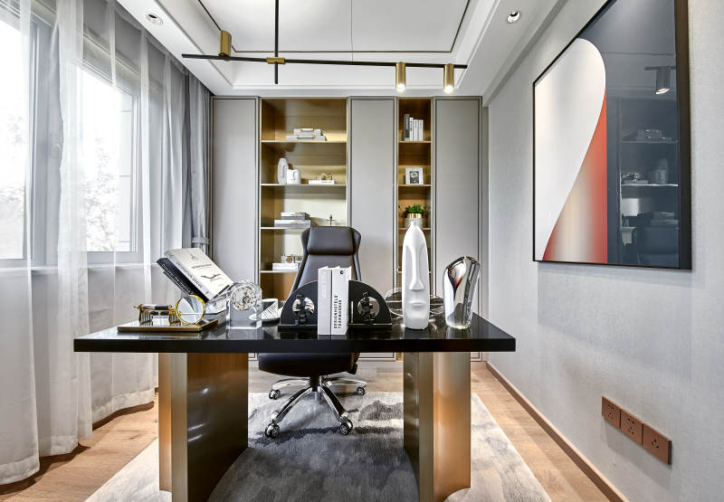 现代简约书房设计图片