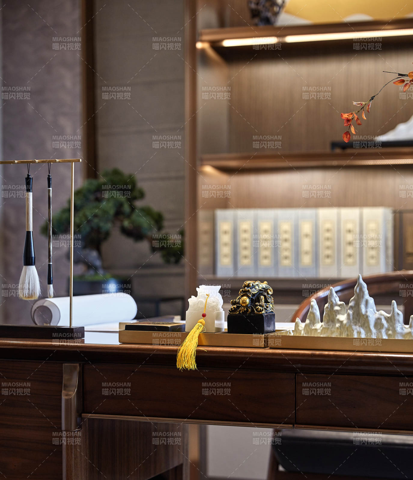 中式书房雅致布置图片