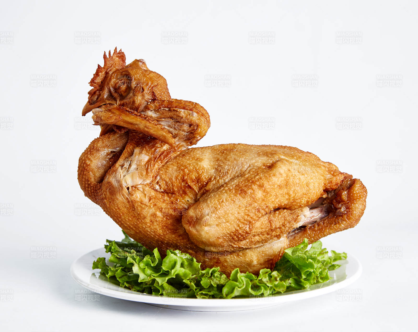 烧鸡配生菜图片