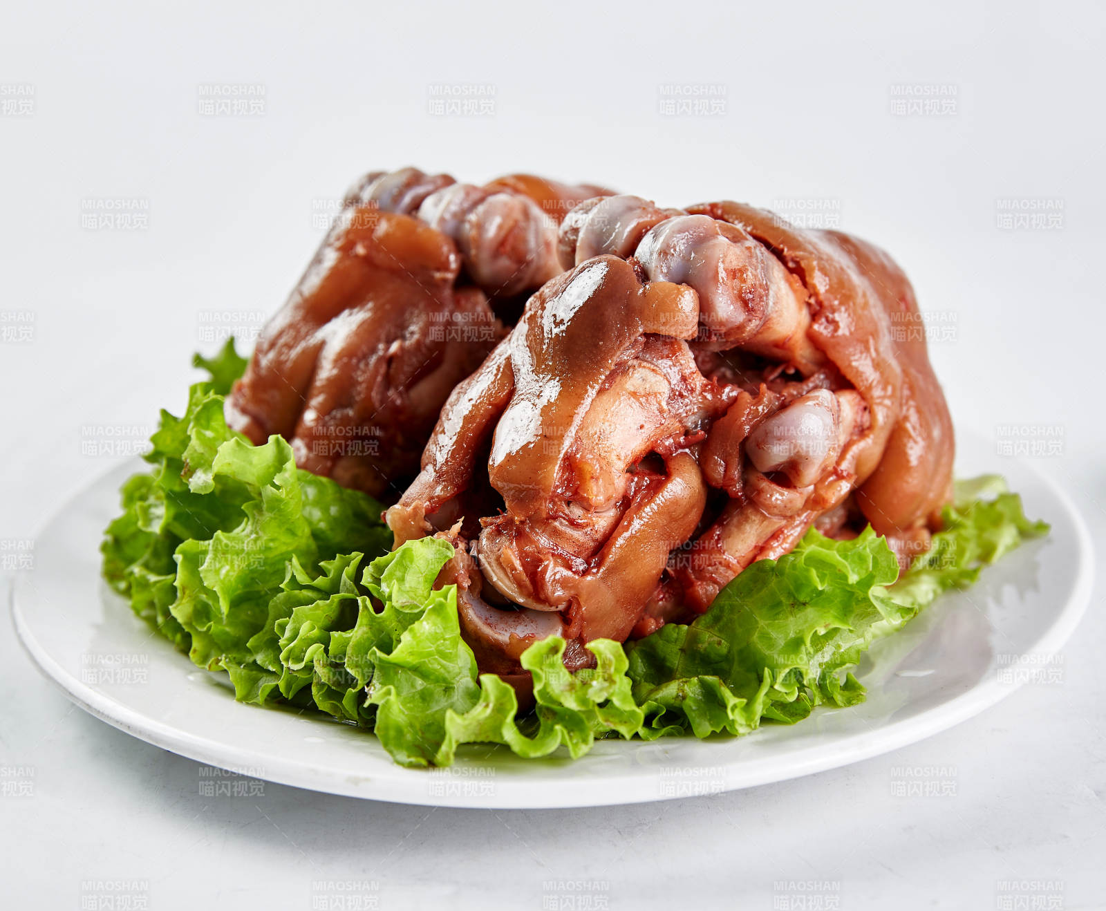 红烧猪蹄配生菜图片