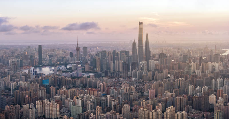 上海城市天际线全景图片
