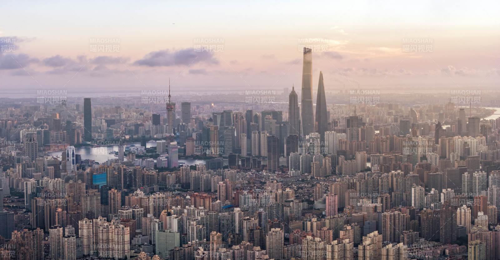 上海城市天际线全景图片