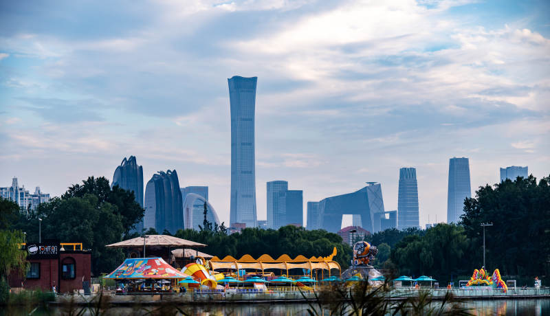 北京CBD合影图片