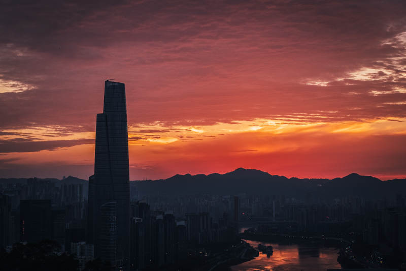 陆海国际中心剪影图片