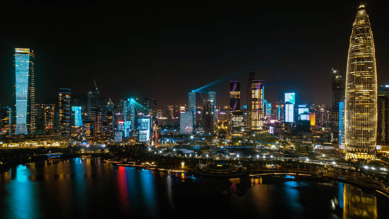 人才公园夜景图片