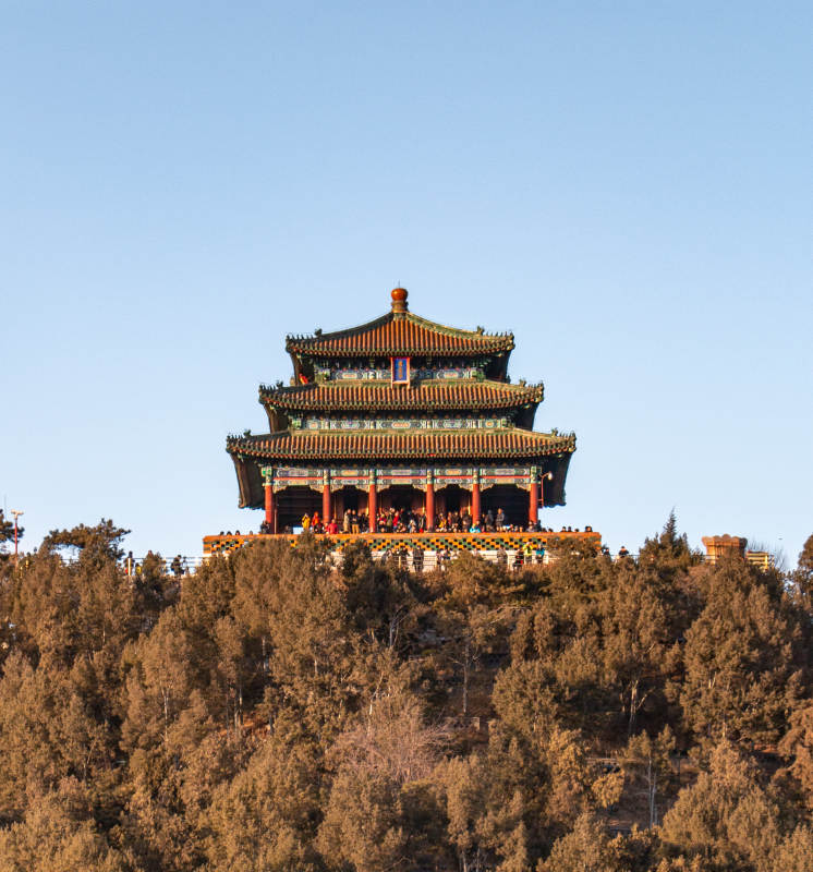 景山万春亭秋景图图片