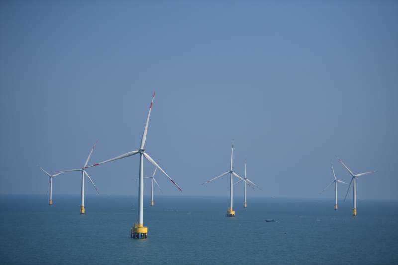 福建平潭岛海上风力发电场图片