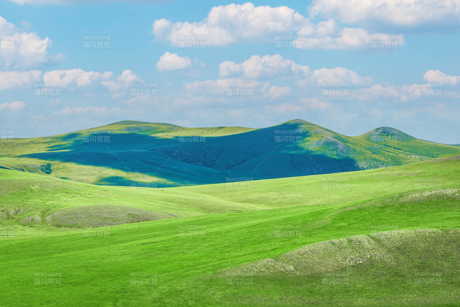绿野青山 蓝天白云  莫尔格勒河景区图片
