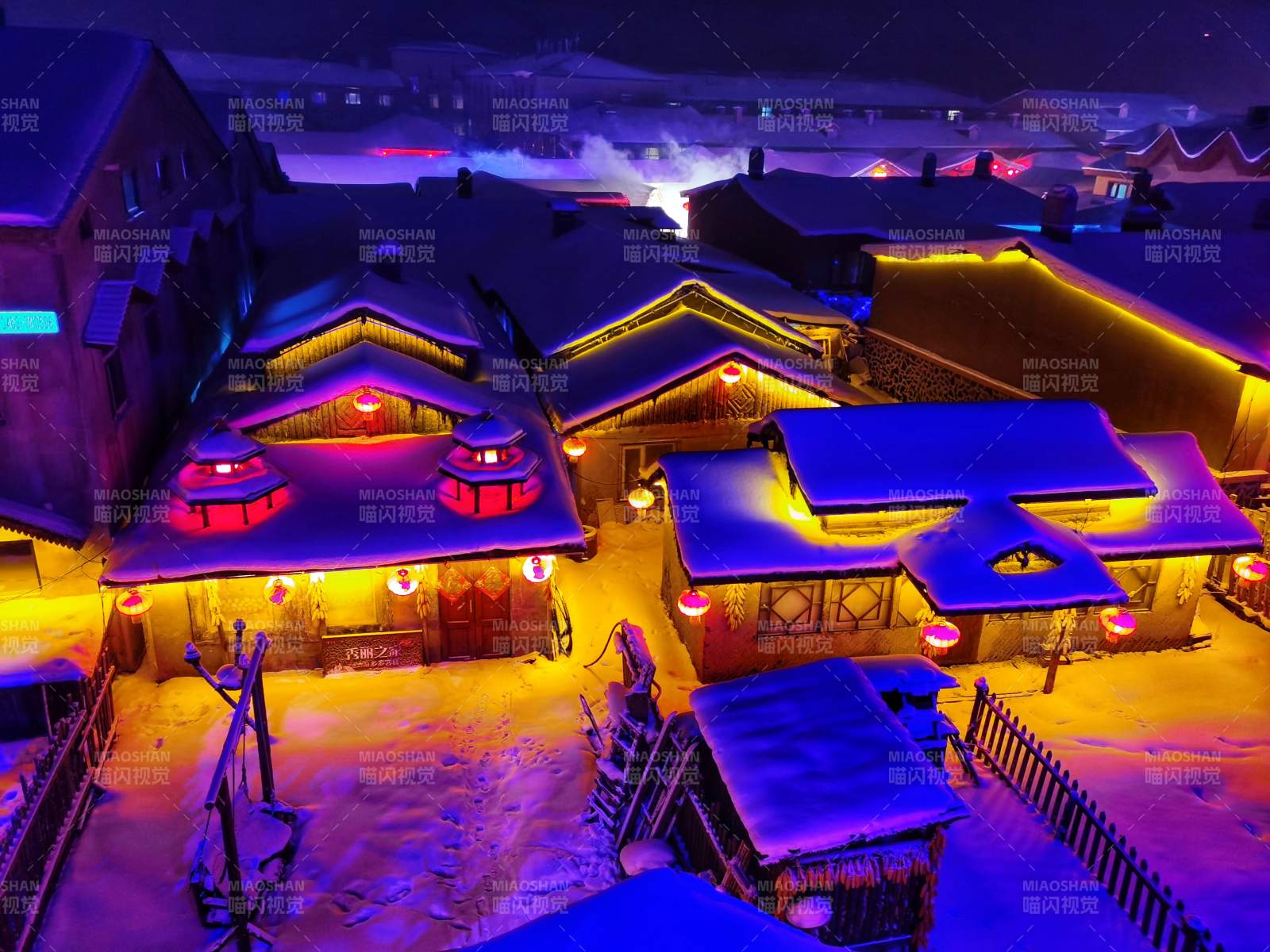 中国雪乡夜景图片