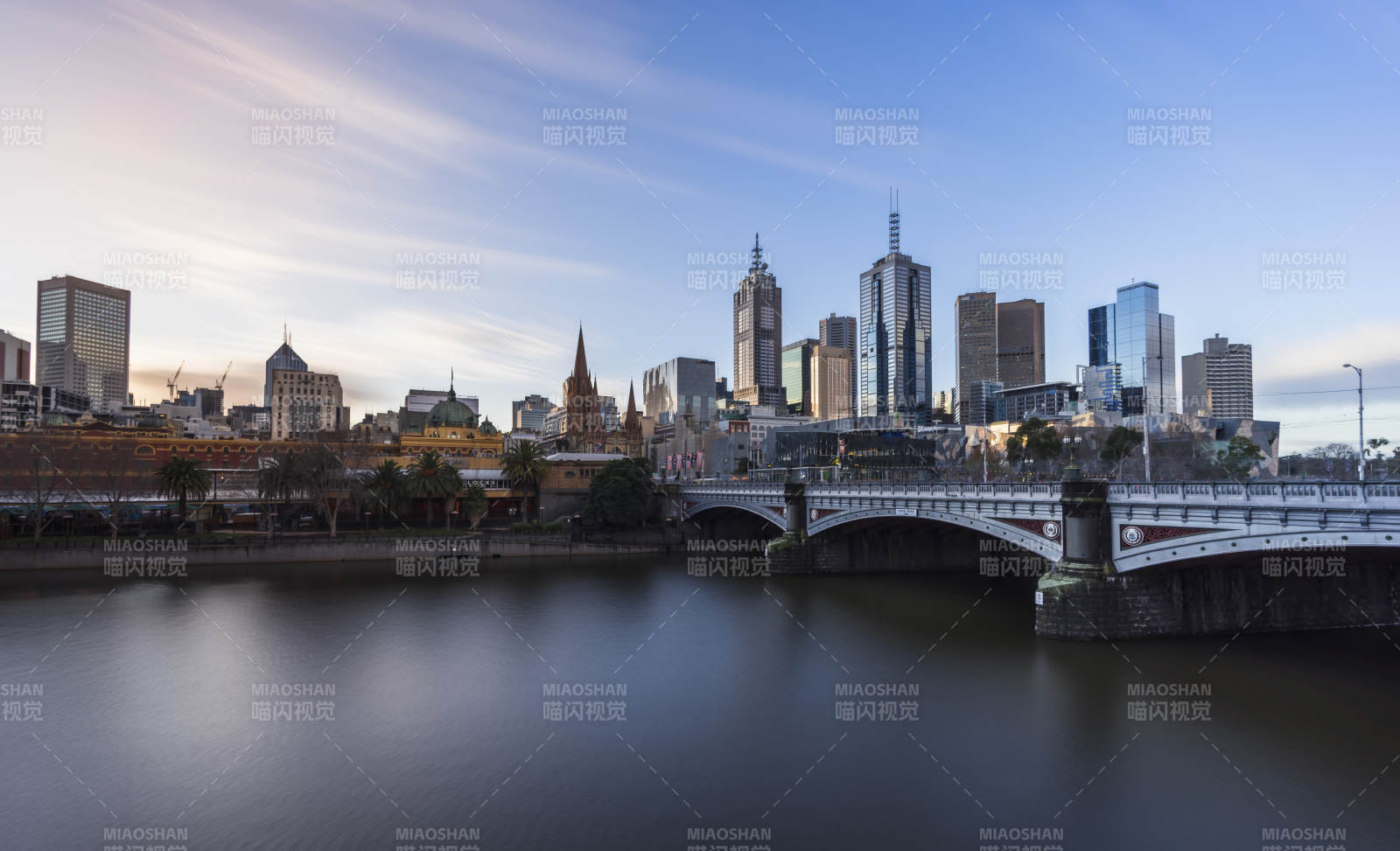 澳大利亚墨尔本城市天际线风光图片