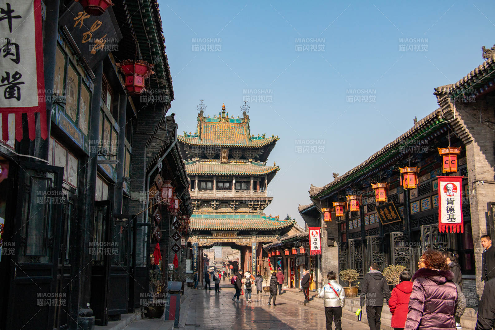 平遥市楼古街风貌 游人如织图片