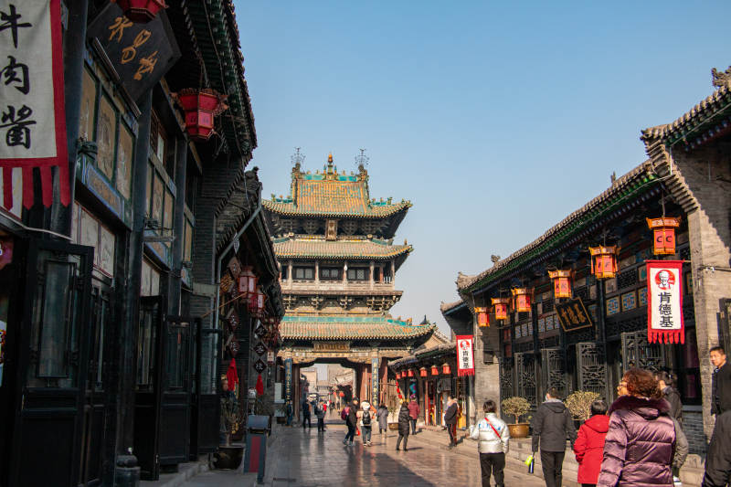 平遥市楼古街风貌 游人如织图片