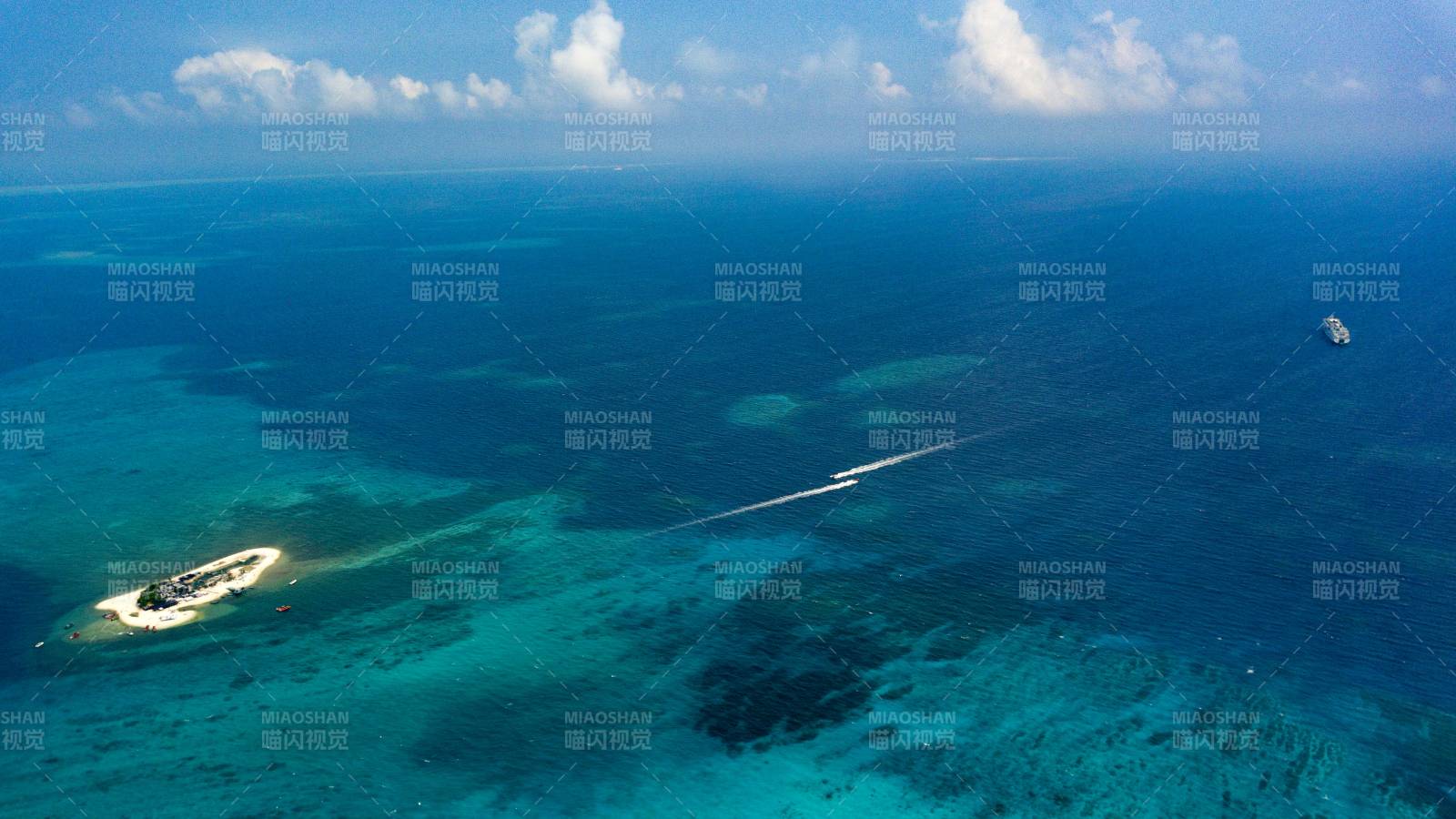 西沙群岛热带海岛与珊瑚礁美景图片