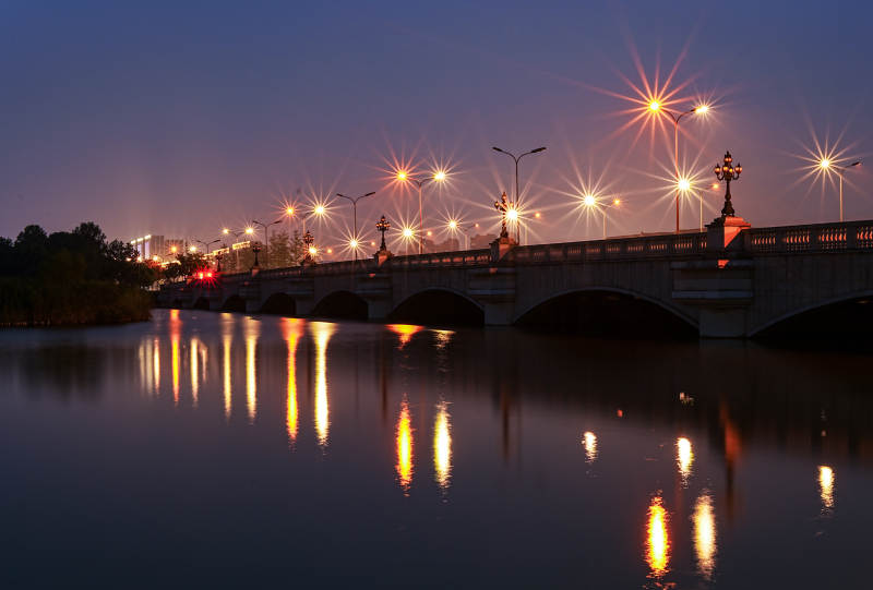 橘子洲大桥星光璀璨图片