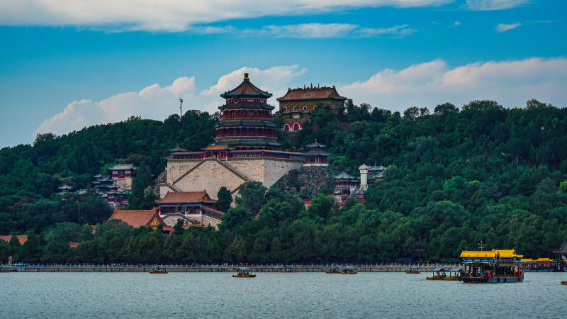 北京颐和园山水风光图图片