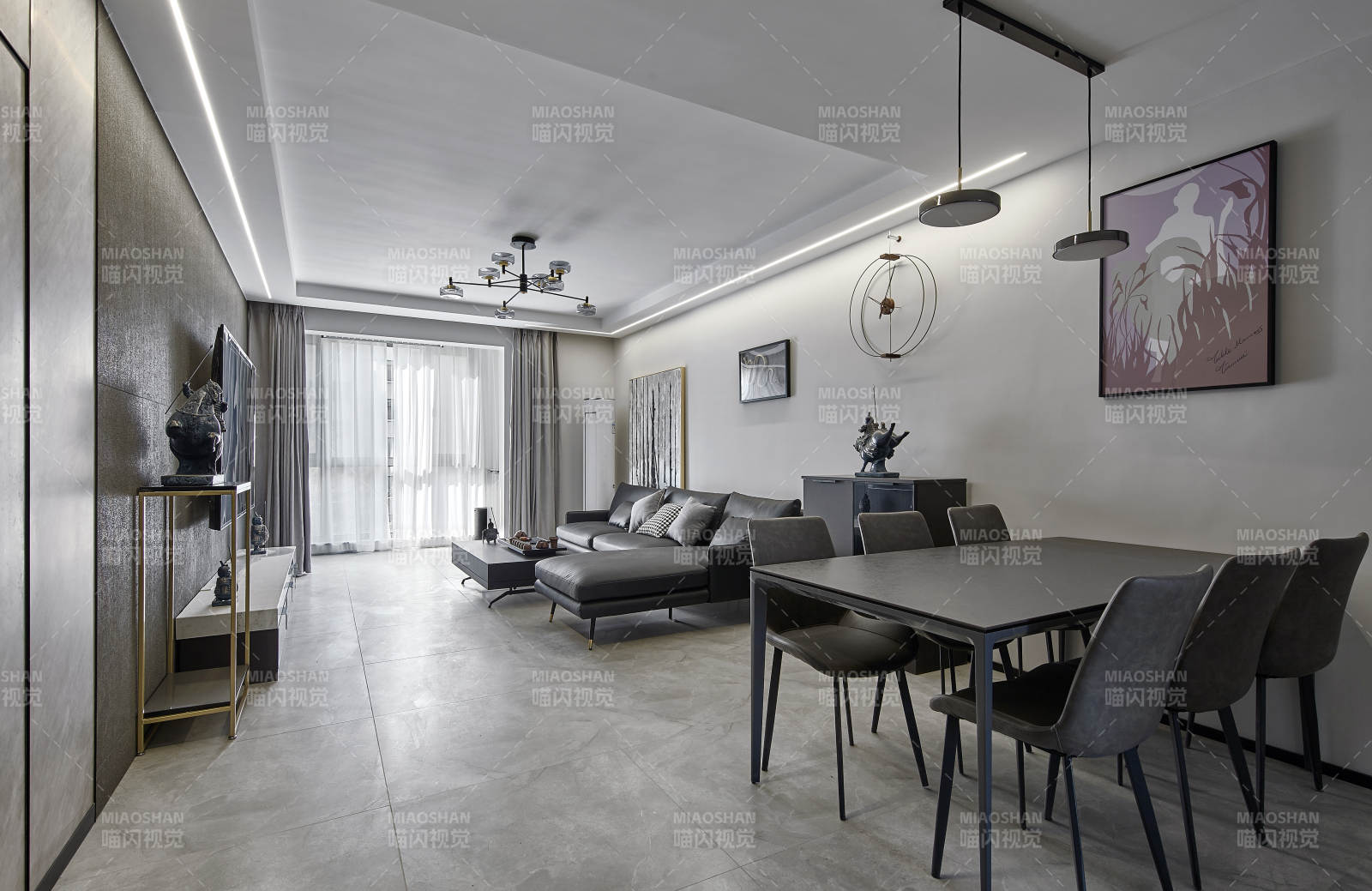 现代简约客厅餐厅设计图片