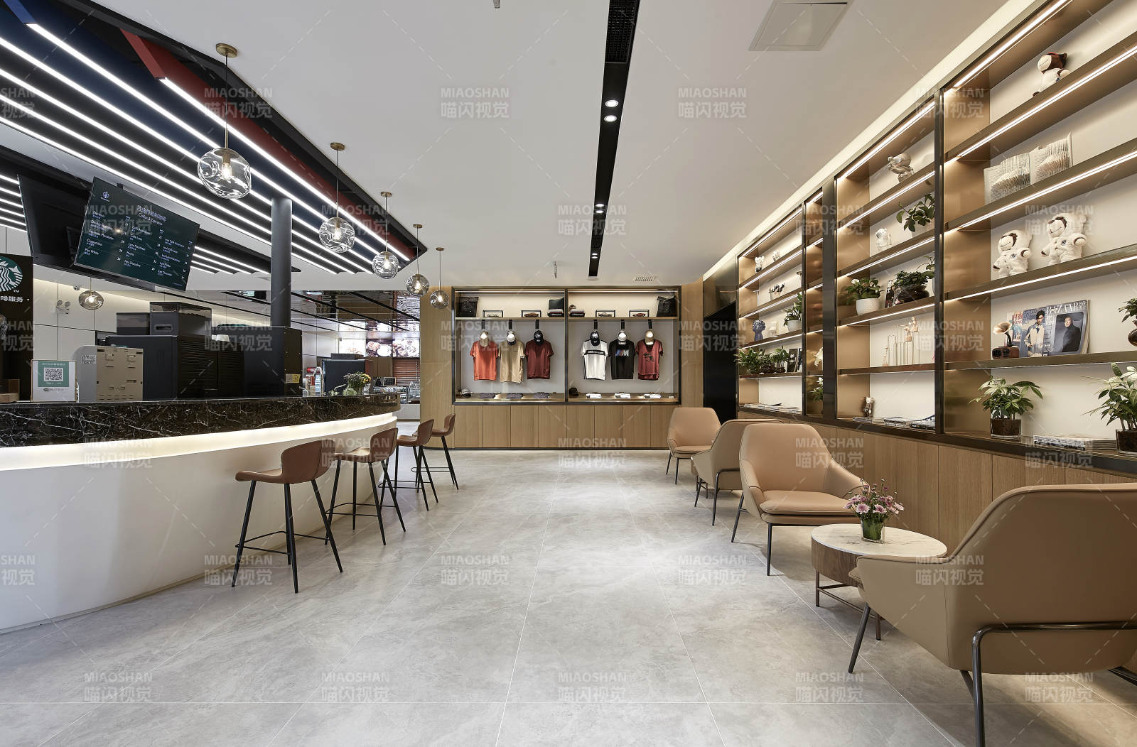 现代简约咖啡店内部设计图片