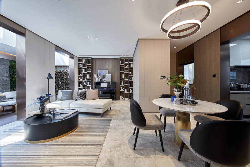 现代简约客厅与餐厅设计图片